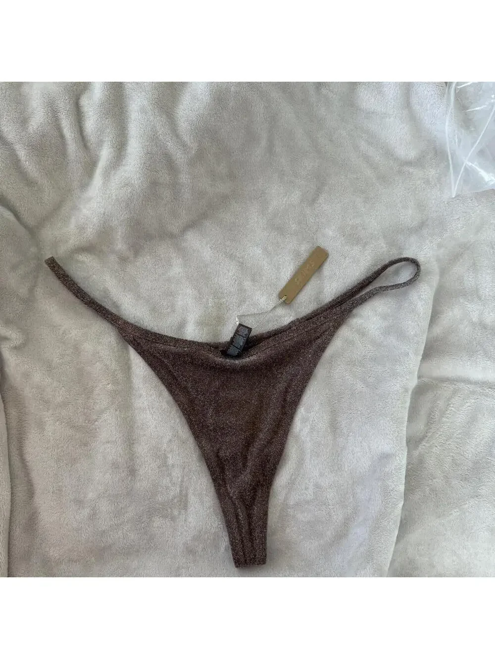 Skims glitter sparkle swim thong bikini bottom NWT
